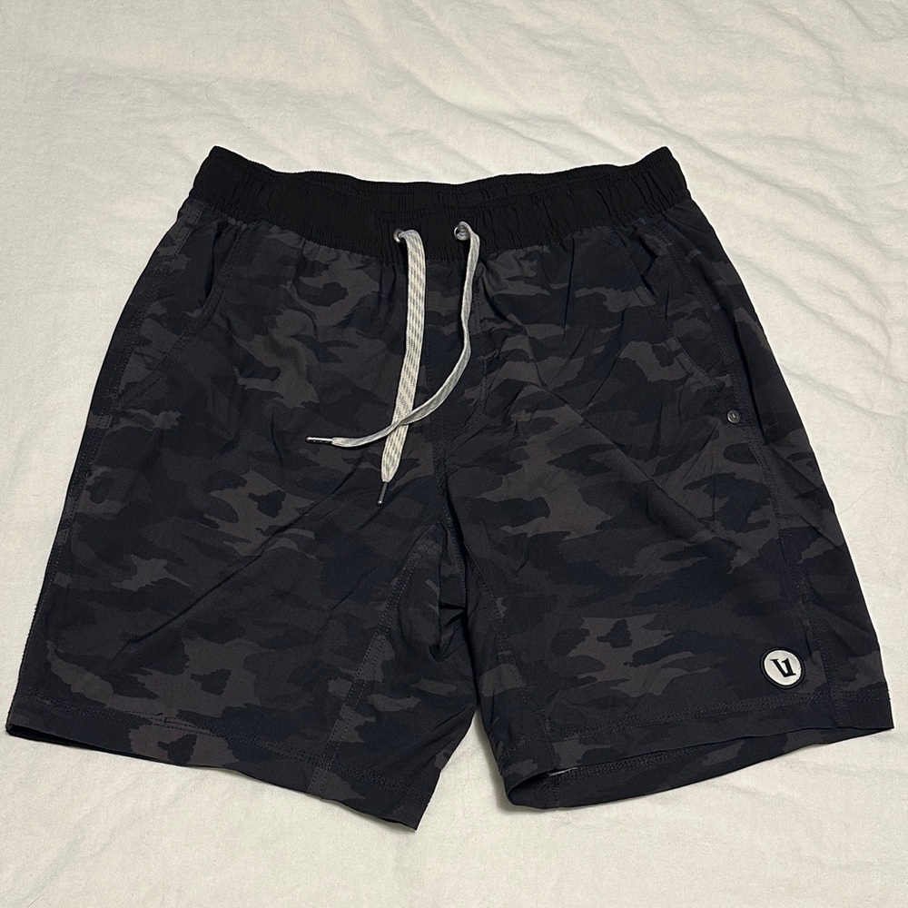 Vuori Black Camo Athletic Shorts